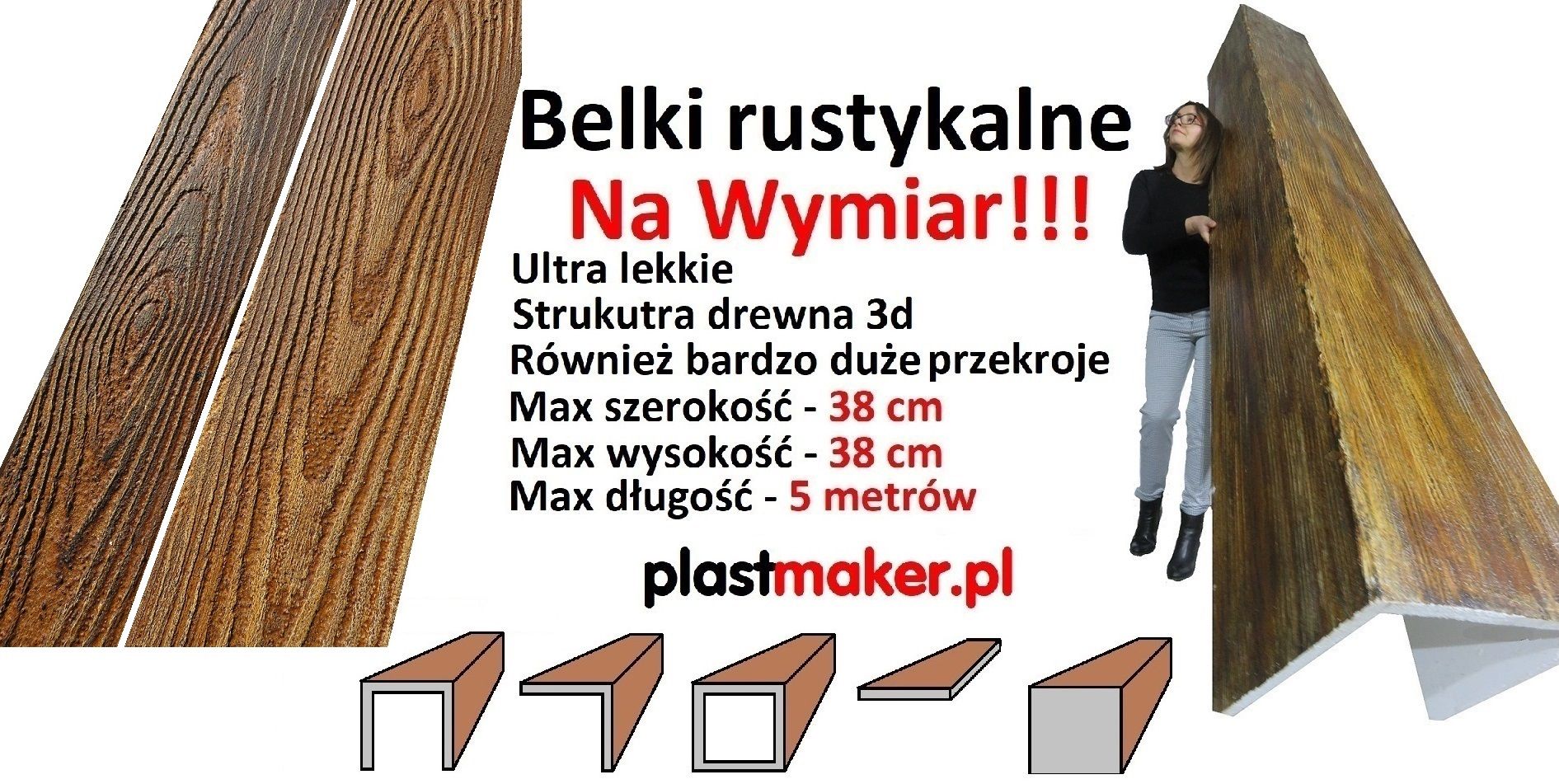Belki rustykalne Na Wymiar PLASTMAKER- Belki na suficie Katowiceczestochowa - Zdjęcie 1