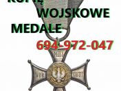 KUPIĘ WOJSKOWE STARE ODZNACZENIA,ODZNAKI,MEDALE,ORDERY TELEFON 694972047