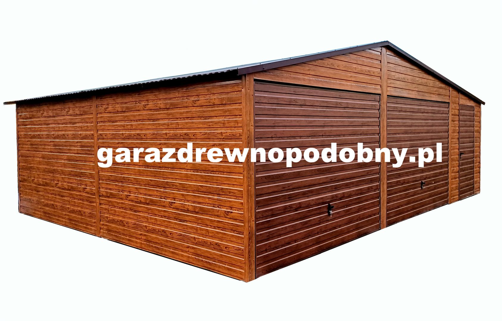Garaż blaszany drewnopodobny 8x6  - Zdjęcie 1