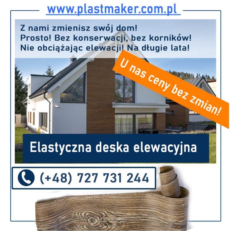 Elastyczne deski elewacyjne PlasterTynk, imitacja drewna Tomaszów Mazowiecki - Zdjęcie 1