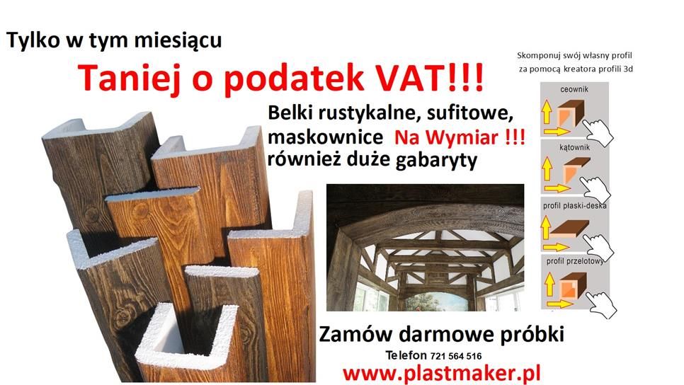 Promocja - Taniej o podatek VAT - imitacja drewna, belki rustykalne na wymiar cała Polska - Zdjęcie 1