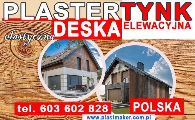 Elastyczna deska elewacyjna - imitacja drewna Plastertynk cała Polska - Zdjęcie 1