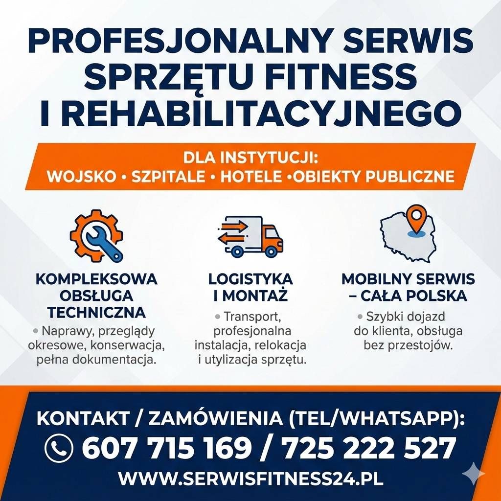 Serwis siłowni fitness dla instytucji - Wojsko Szpitale Hotele Konstancin-Jeziorna - Zdjęcie 1