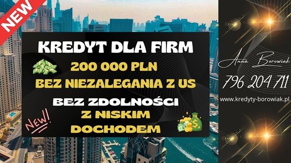 KREDYT DLA FIRM DO 200 000 PLN NA UPROSZCZONYCH ZASADACH! Częstochowa - Zdjęcie 1