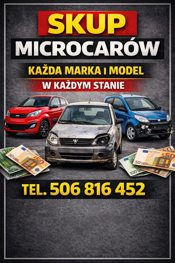 SKUP MICROCARÓW MICROCAR AIXAM LIGIER CHATENET ITP... WSZYSTKIE MARKI I MODELE! Częstochowa - Zdjęcie 1