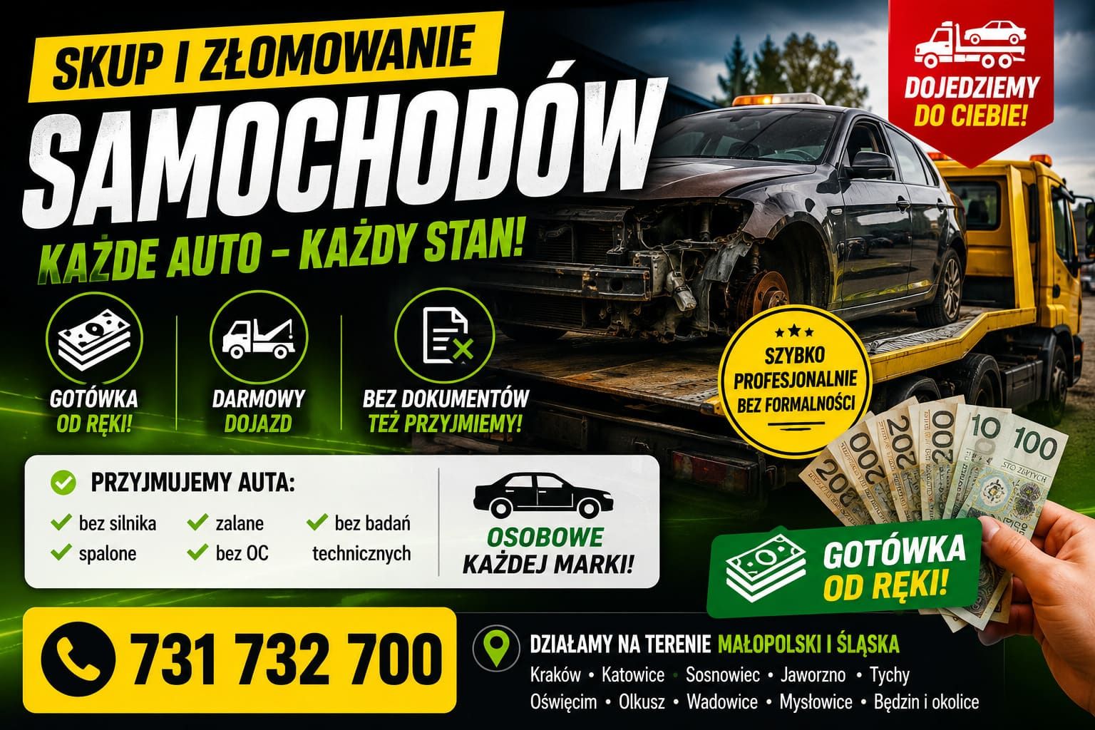 Złomowanie samochodów | Kasacja aut | Skup aut do złomowania Śląsk/Małopolska - Zdjęcie 1