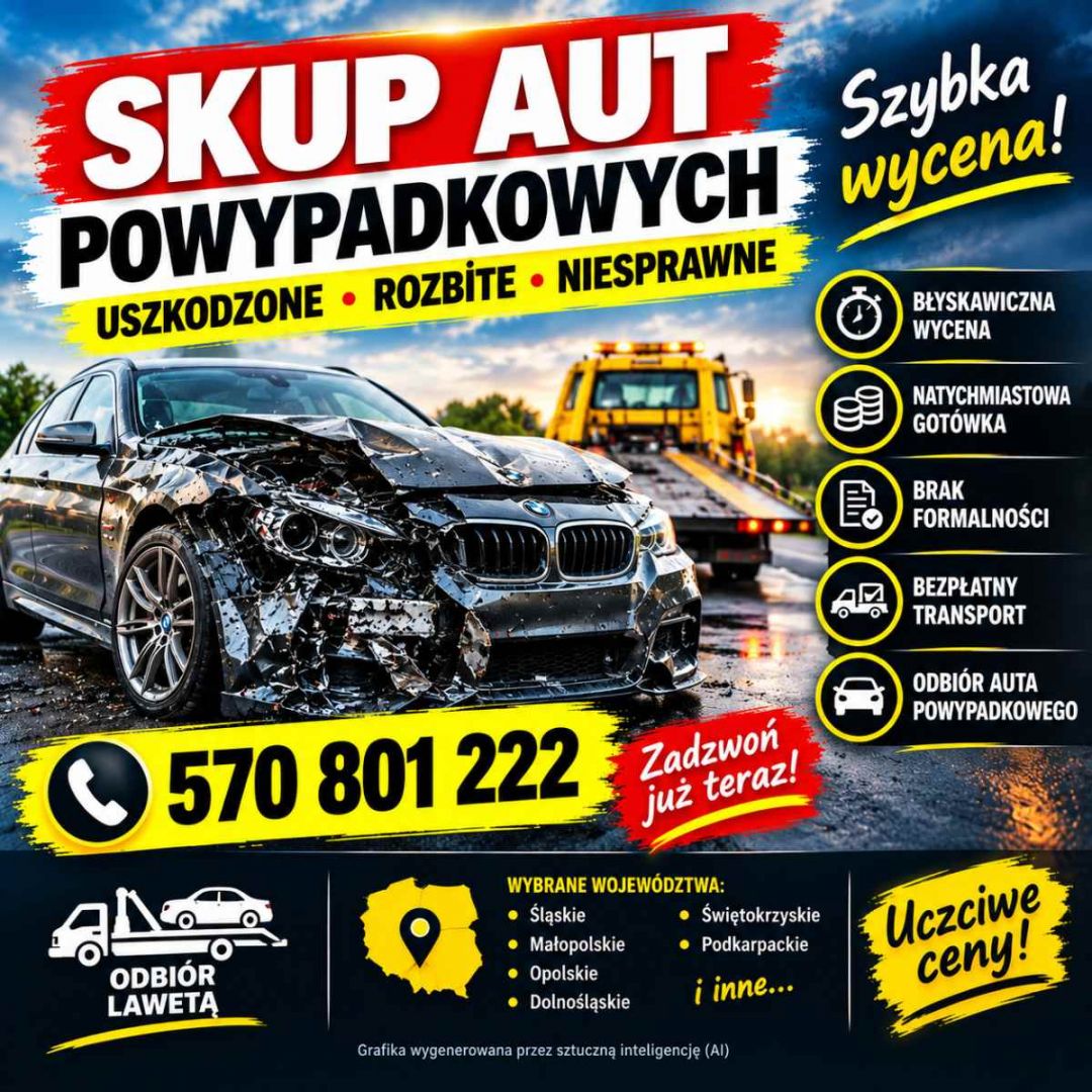 Skupujemy auta powypadkowe, uszkodzone mechanicznie i po szkodzie całkowitej  - Zdjęcie 1
