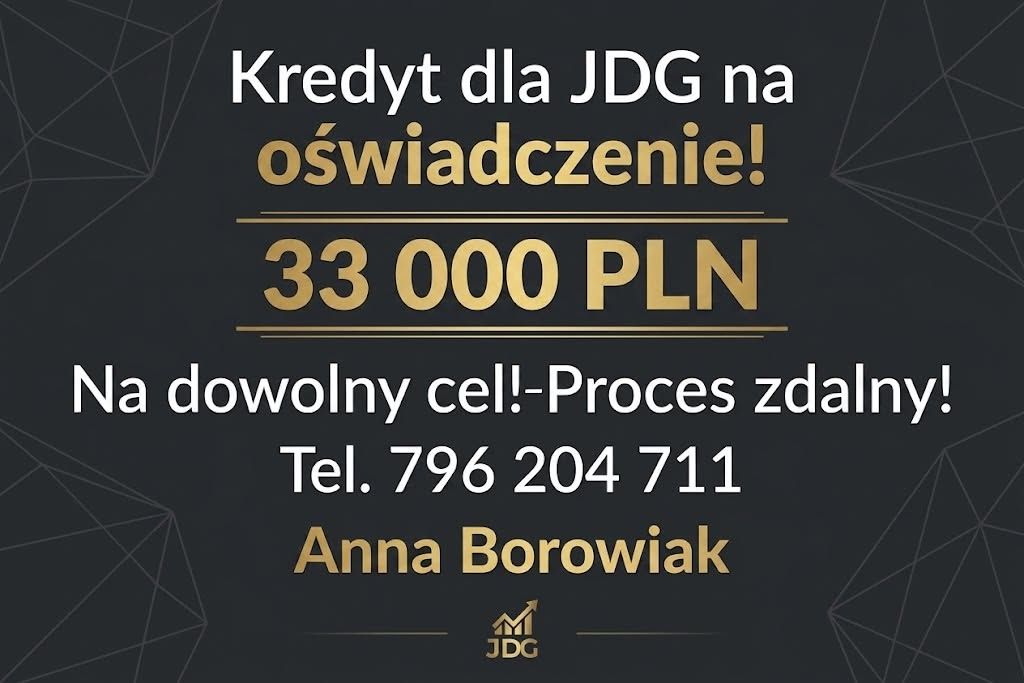 KREDYT DLA JDG I OSÓB FIZYCZNYCH – BEZ DOKUMENTOWANIA DOCHODU! Częstochowa - Zdjęcie 1
